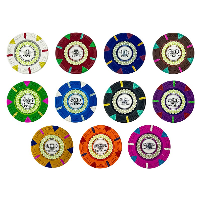 40mm Clay Poker Chips Casino Gambling Game Token for Card Board Game 14g Coins Poker Table Accessories