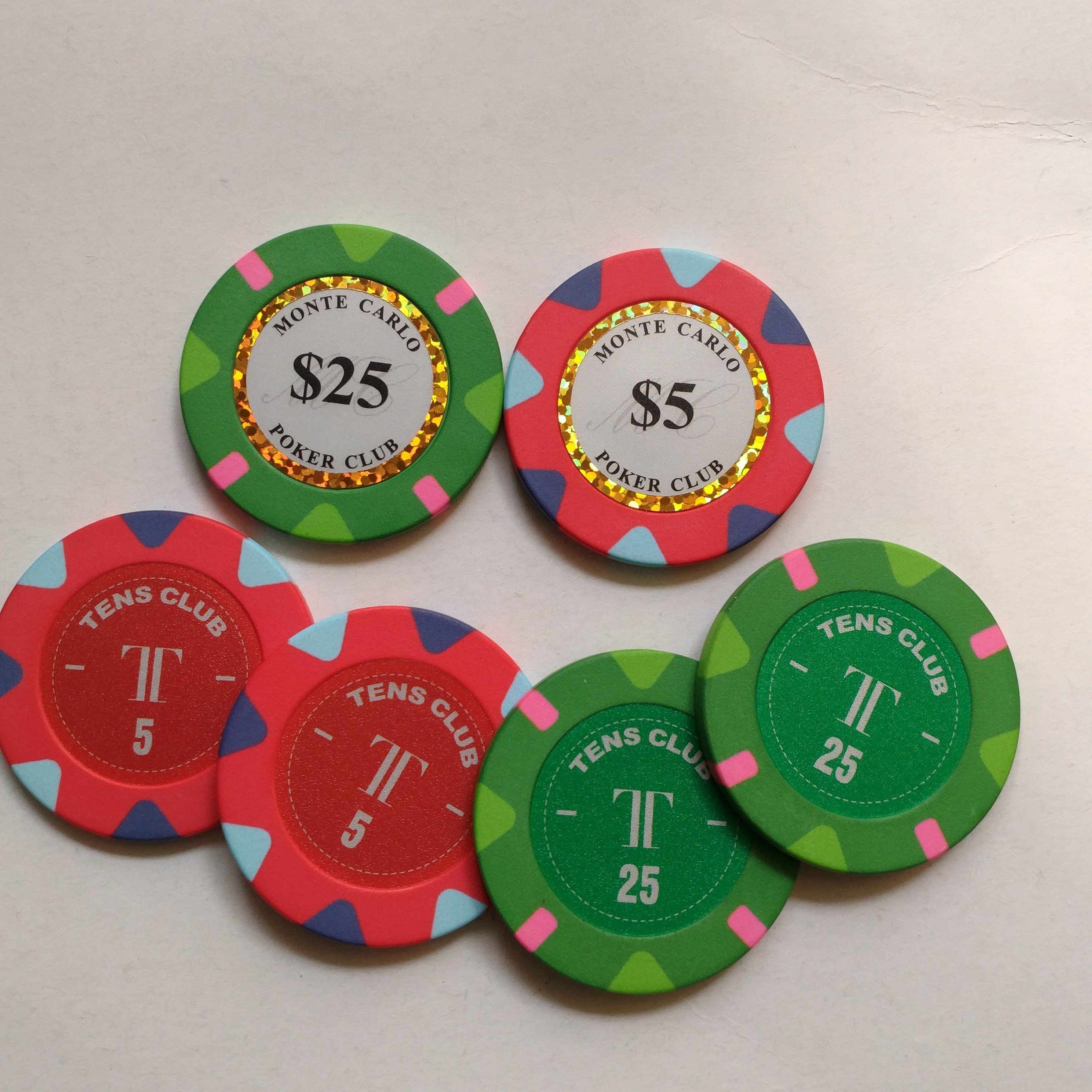 Customized 39/43/46/50/55MM ceramic poker chips for cash and nn game set