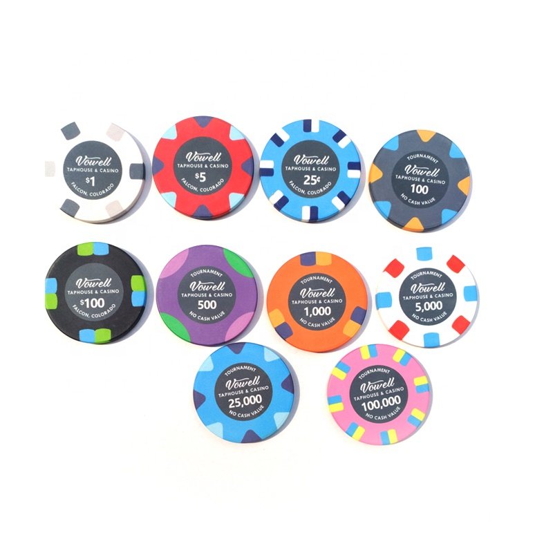 Customized 39/43/46/50/55MM ceramic poker chips for cash and nn game set