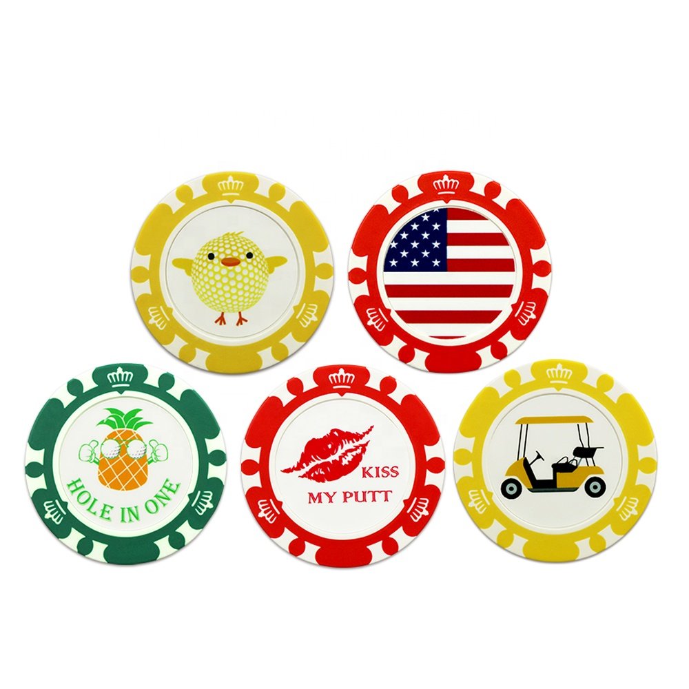 Magnetic Golf Poker Chip and Ball Marker for Golf plastic coin golf marker