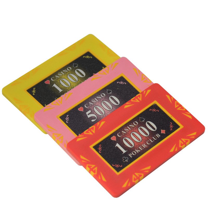 High Quality Clay Rectangular Square Poker Chip Sticker,ceramic Baccarat mahjong card game chip coin,Casino Poker Chips.