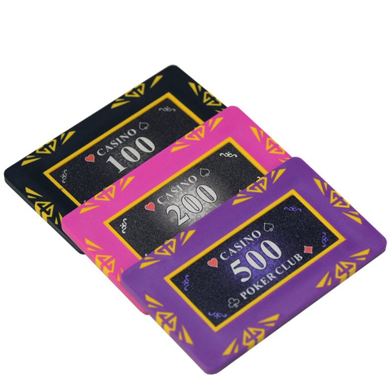 High Quality Clay Rectangular Square Poker Chip Sticker,ceramic Baccarat mahjong card game chip coin,Casino Poker Chips.