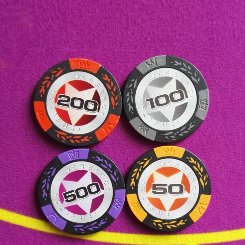 Factory direct sales 14g double color crown wheat US dollar clay chip coin Texas Poker