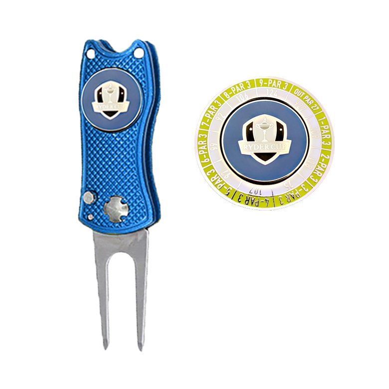 Wholesale enamel golf poker chip golf divot repair tool with ball marker