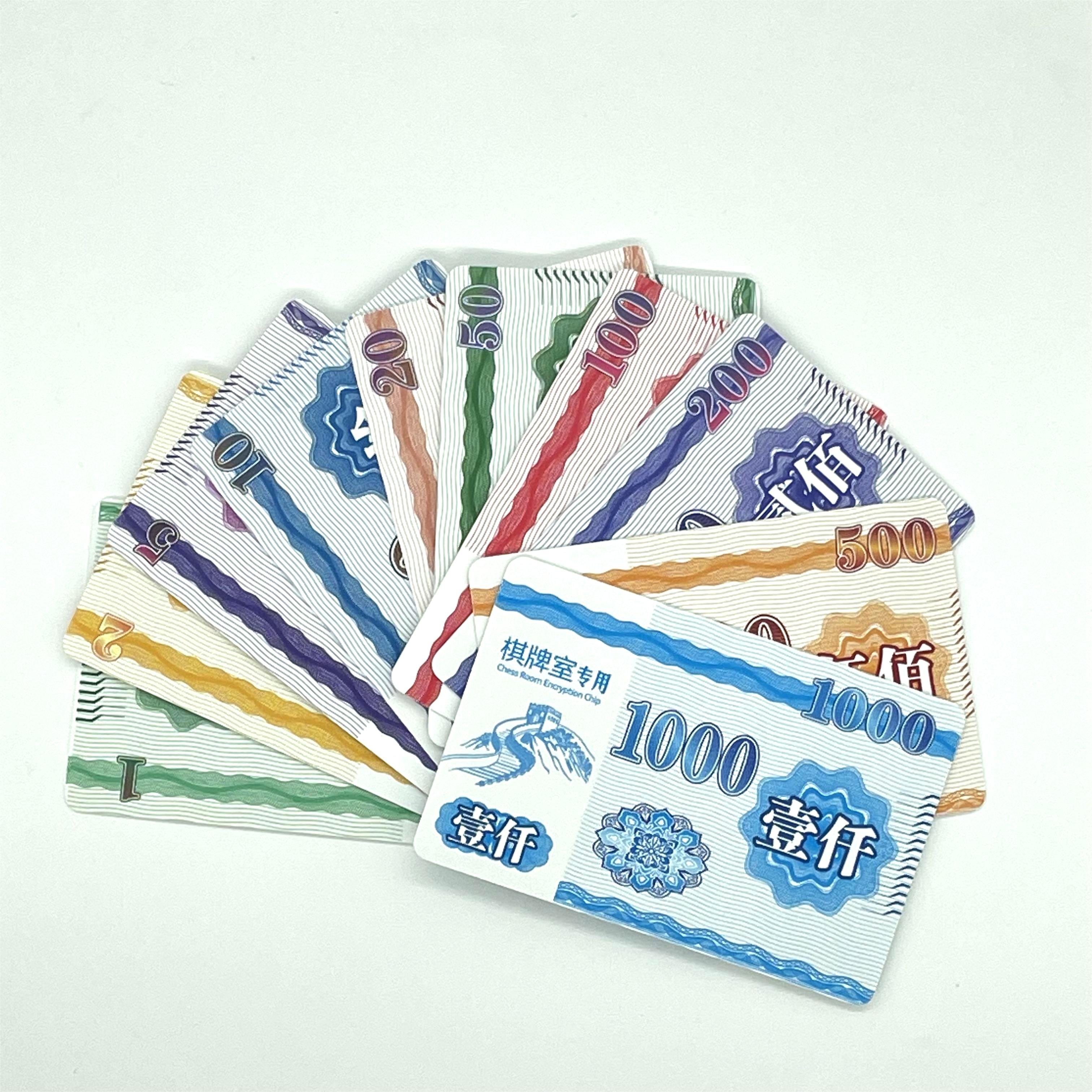 2024 New Customizable Values Optional Printing Colorful Matte Lamination Card Room Mahjong Pvc Poker chips