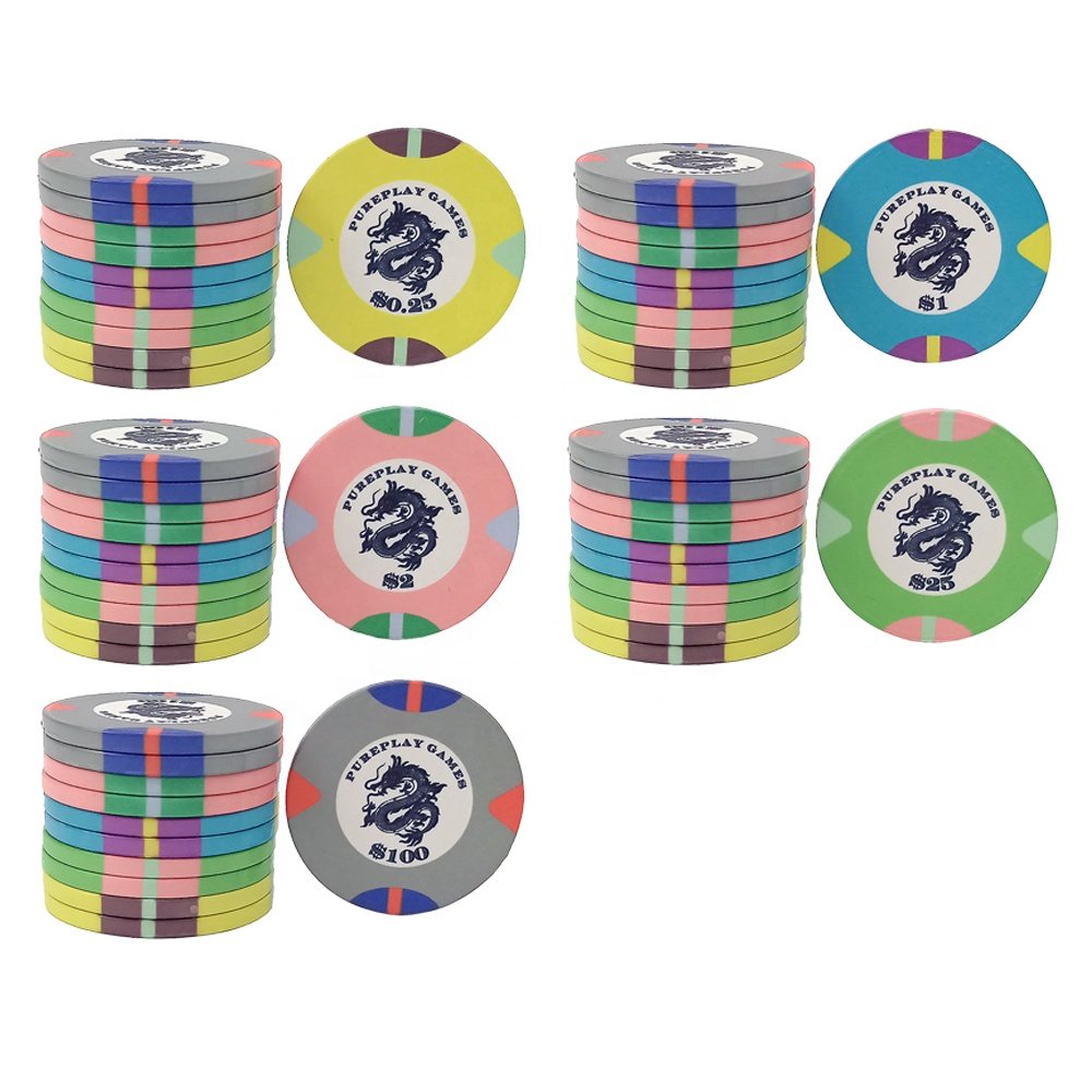 Low moq custom casino ceramic poker chips set 39mm chips 10g from professional poker chips factory for funny game