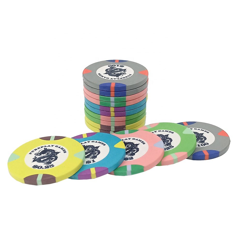 Low moq custom casino ceramic poker chips set 39mm chips 10g from professional poker chips factory for funny game