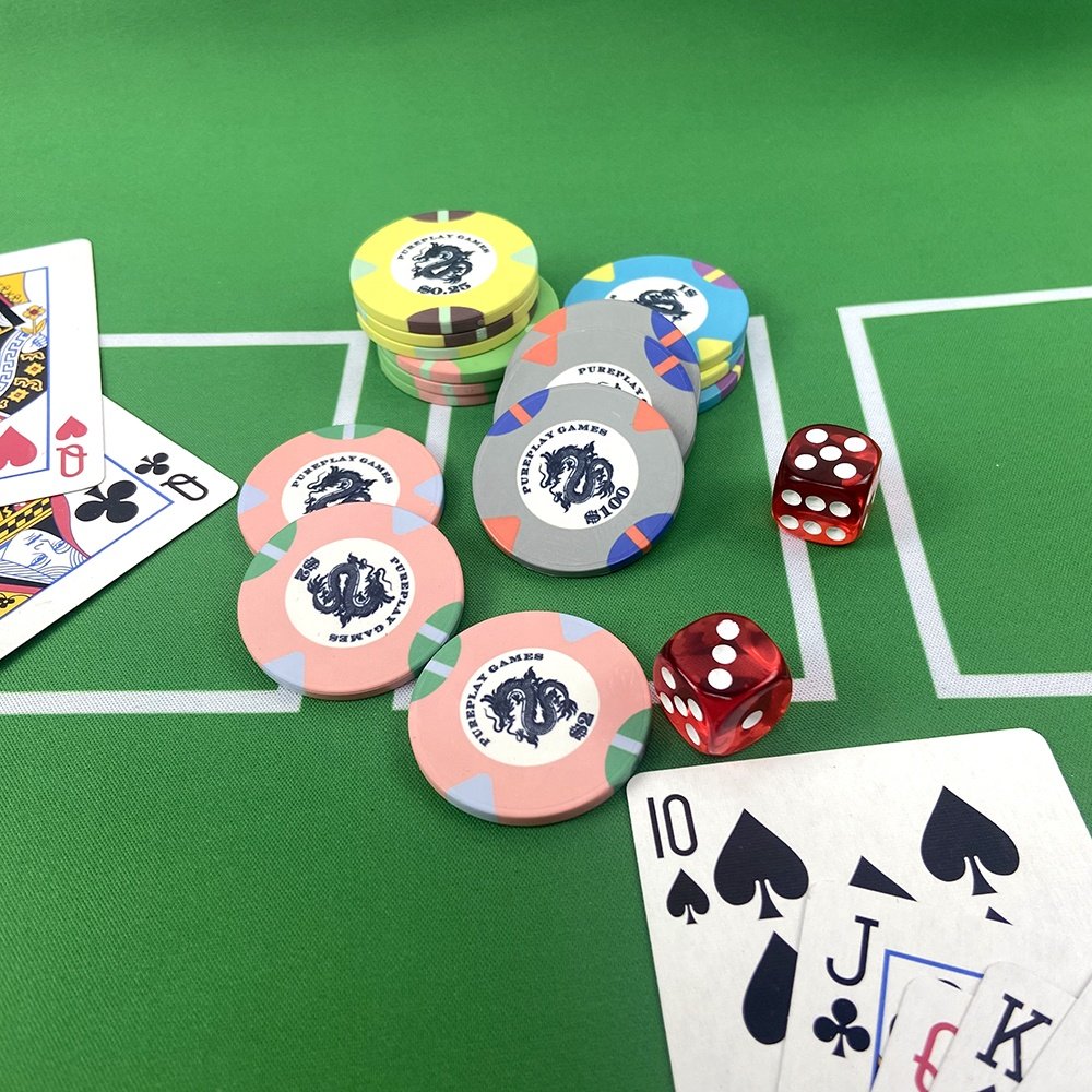 Low moq custom casino ceramic poker chips set 39mm chips 10g from professional poker chips factory for funny game