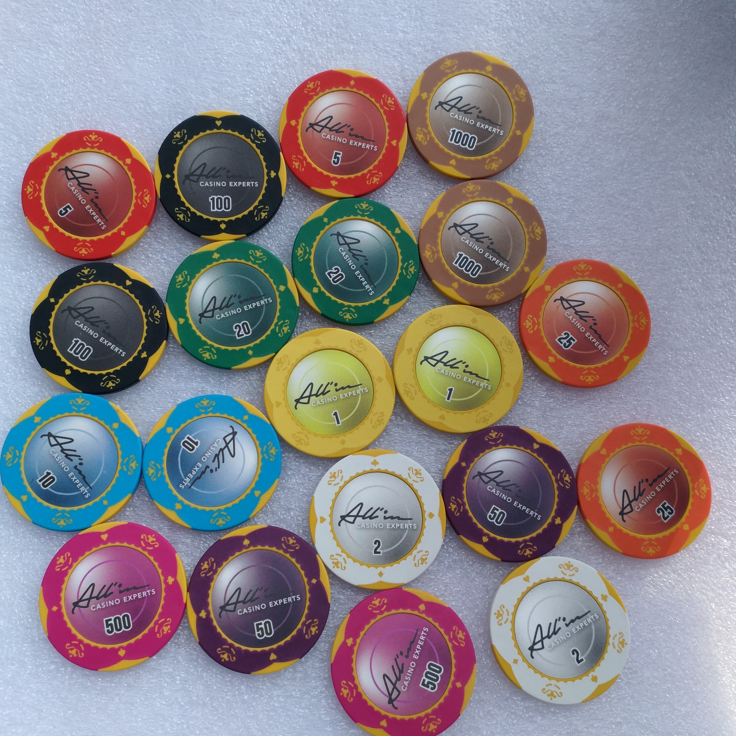 14G clay poker chips custom with your design inside