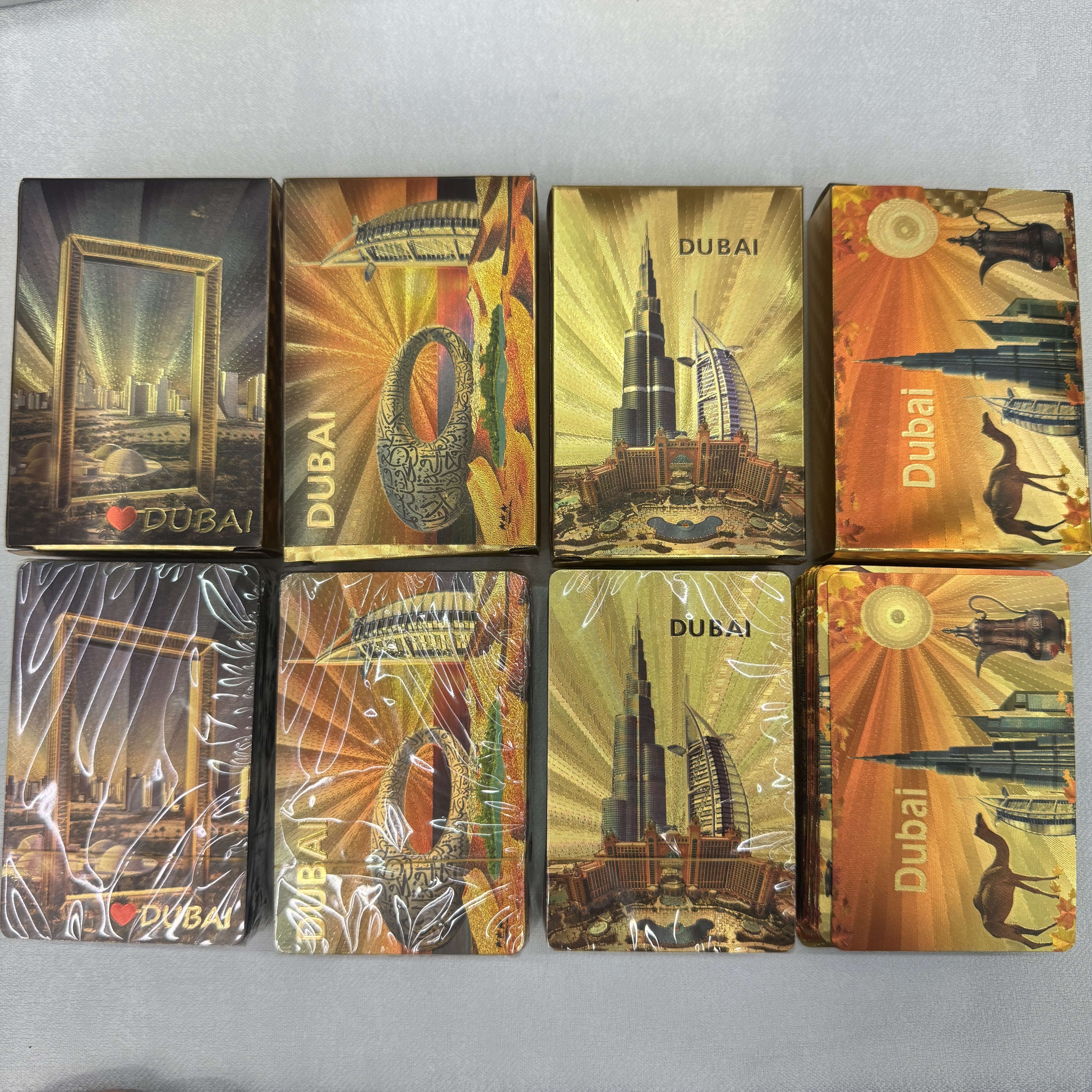 Gold Painted dubai middle east style poker cards Frosted portrait stars Texas hold em pvc playing poker cards