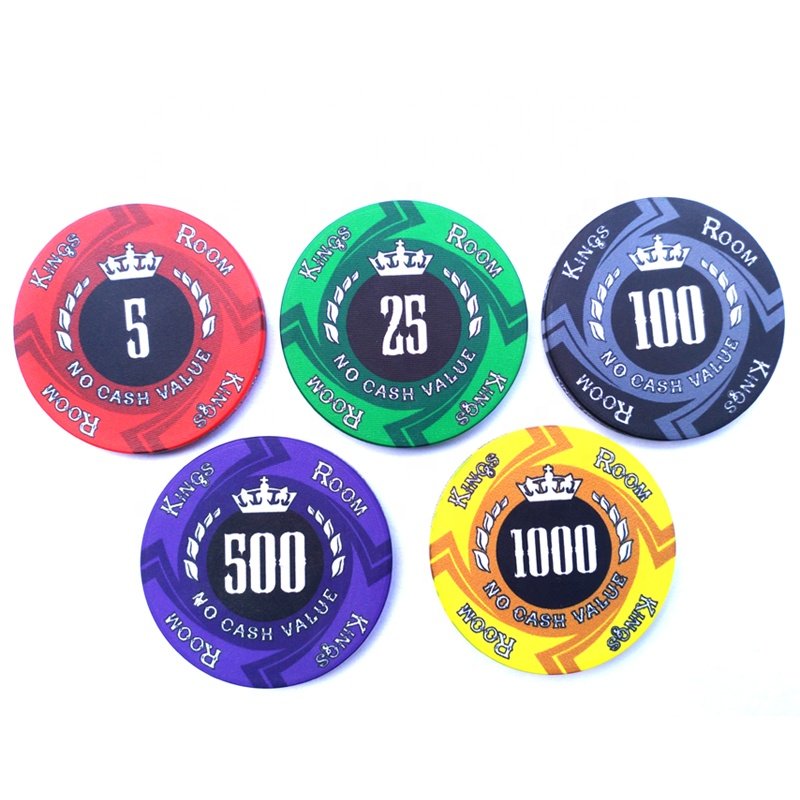 10G 39MM or 11.5G 43MM casino ceramic poker chip for heat transfer printing without or with cards mold