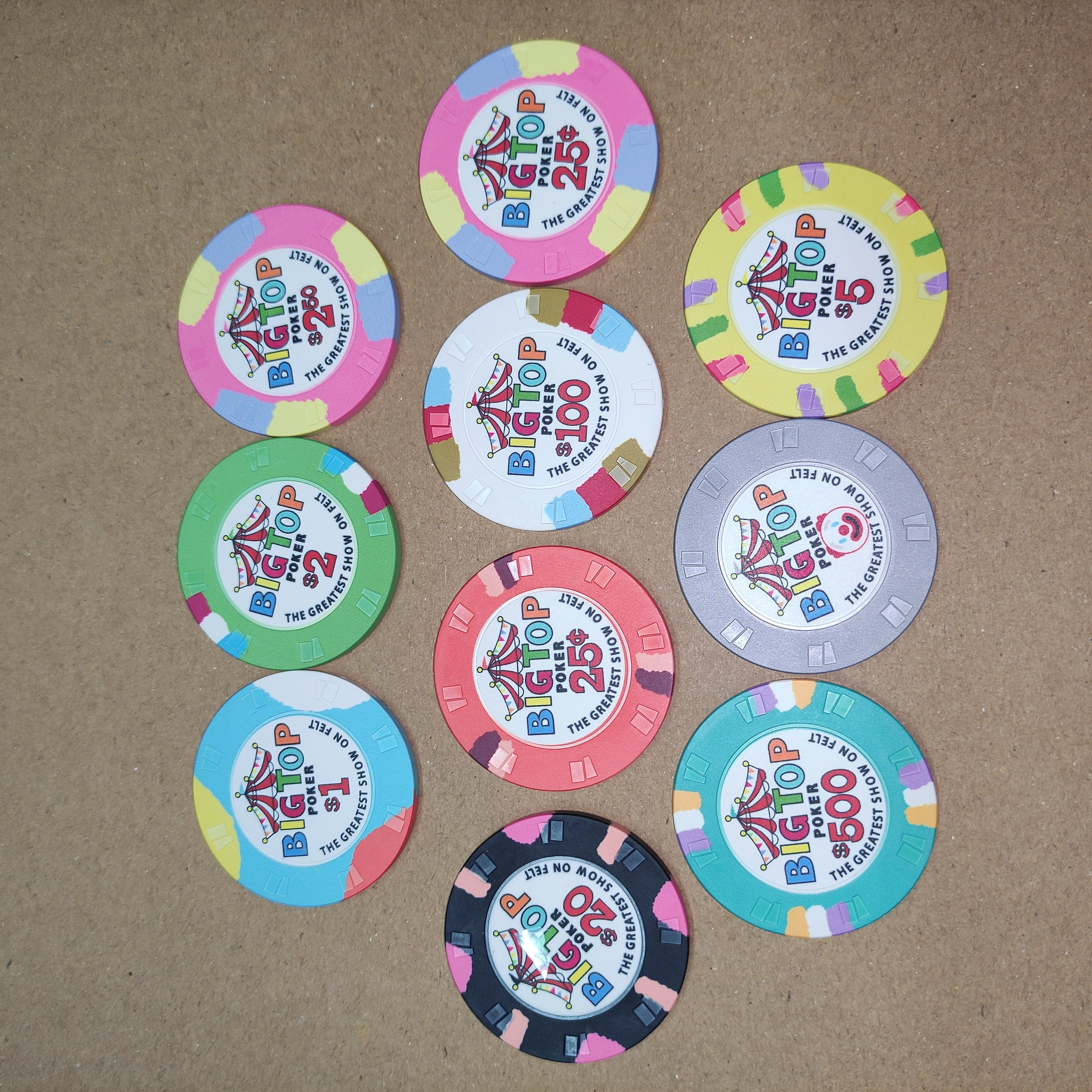 10G 39MM or 11.5G 43MM casino ceramic poker chip for heat transfer printing without or with cards mold