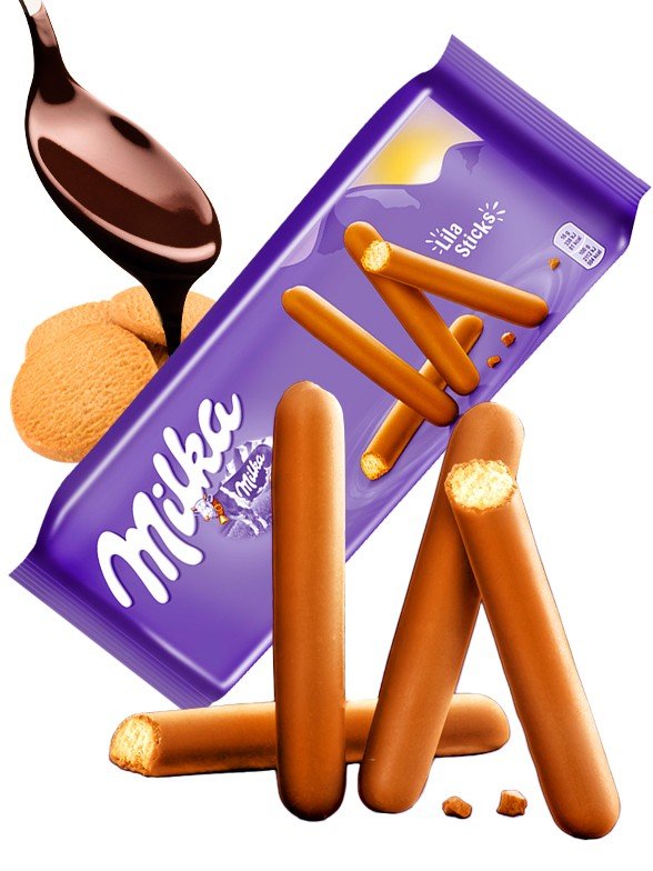 NewChocolate BarSweet ChocolateMilka Biscuits MILKA, Lila Stix for sale and export