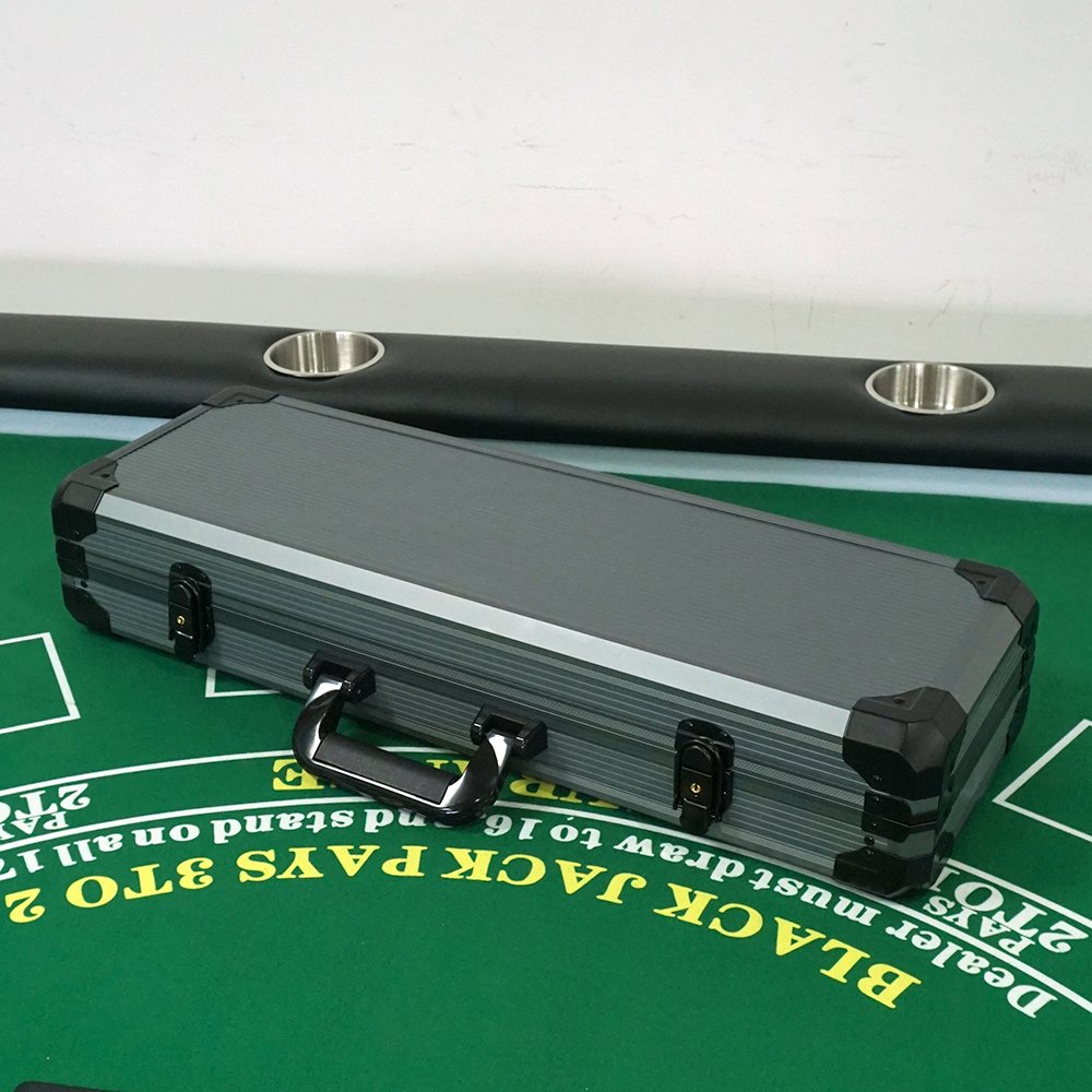 Casino poker room professional ceramic poker chips set 500 1000pcs custom casino chip design with gray high-grade aluminum box