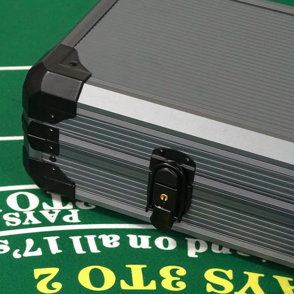 Casino poker room professional ceramic poker chips set 500 1000pcs custom casino chip design with gray high-grade aluminum box