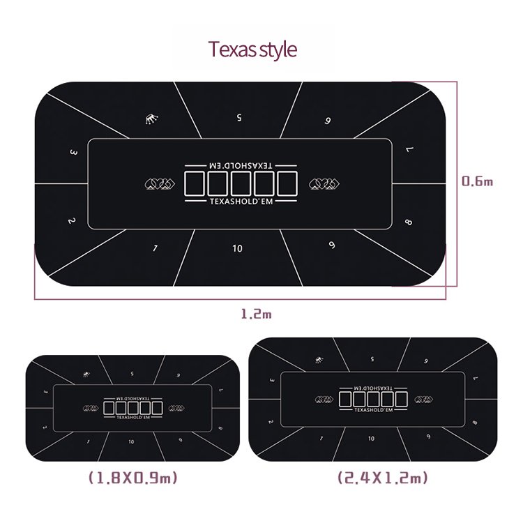 2023 factory supply high quality custom Texas Hold'em Set Mat for Casino poker OEM design and size Rubber Poker Table Mat