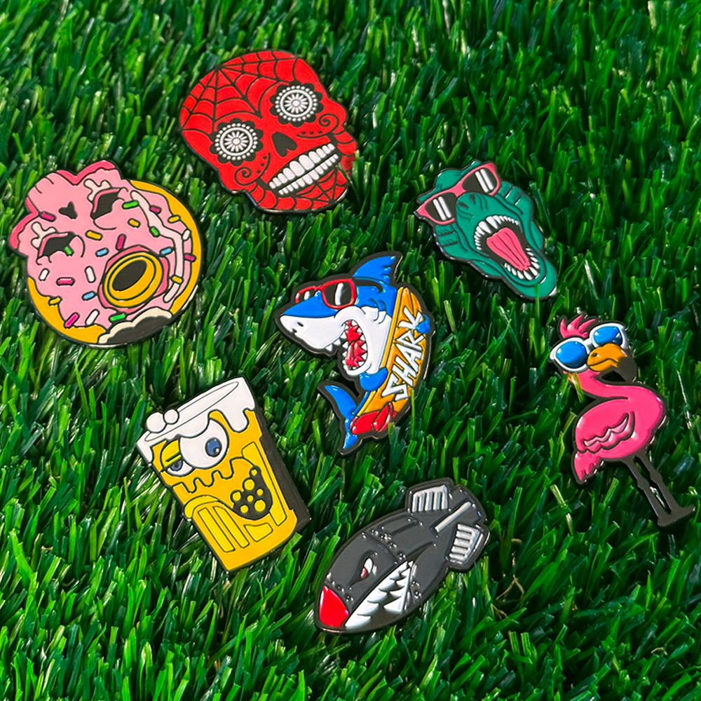 Wholesale Custom Logo Zinc Alloy Stainless Steel Creative Golf Ball Marker Hat Clip Divot Repair Tool Golf Accessories