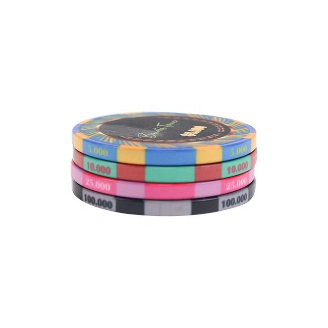 Free For Design and Samples Professional Casino Ceramic Poker Chips Set For 10g and 12g Of Any Design Poker Chip For Sale