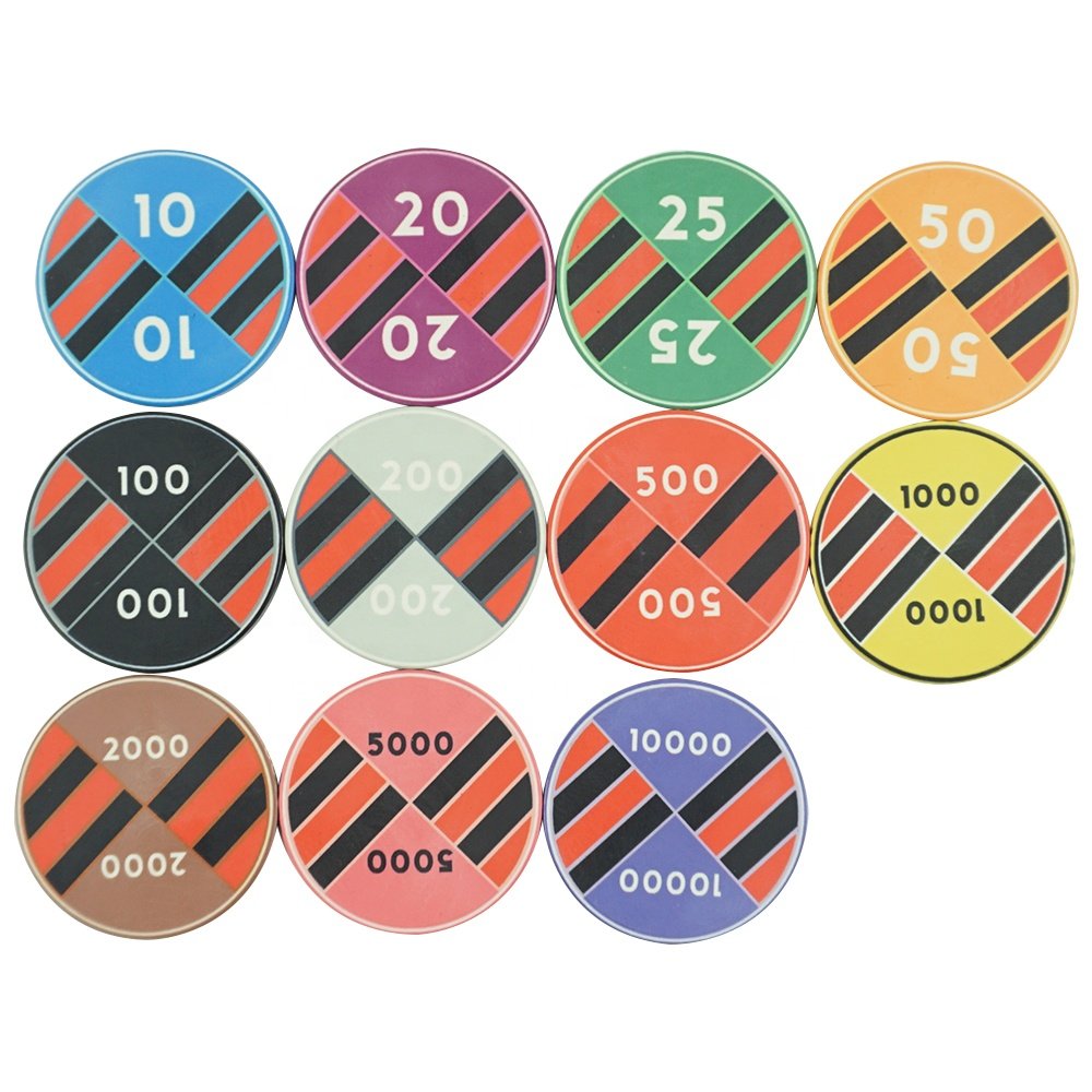 Professional quality ceramic poker chips customised logo 10g 39mm factory supply any design and color for casino table game