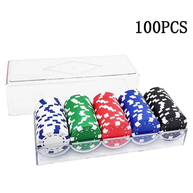 Ept Custom $100-$1000 Game Casino Clay Ceramic Poker Chips 14G Oversized Acrylic Plastic Chips Custom Logo Manufactured Poker