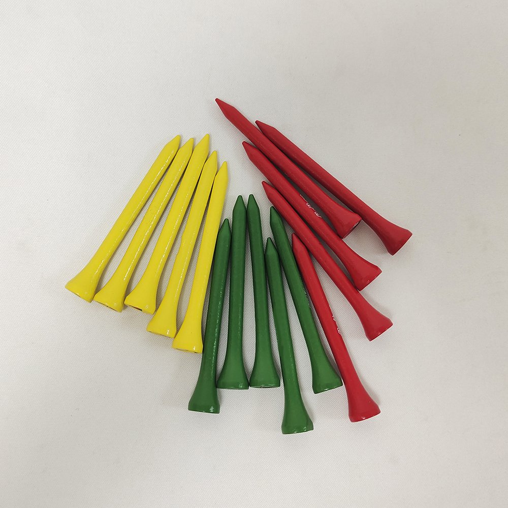 Professional Factory Bulk 70, 83 mm Bamboo Golf Tees Wood Plastic Custom Printed 70 mm 3-1/4\" 2-3/4\" 2-1/8\" 1-1/2\" Golf Tee