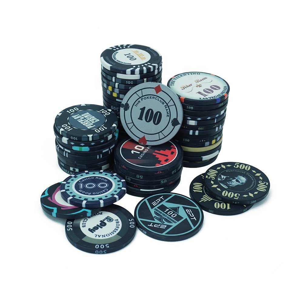 Wholesale 10g ceramic black poker chips ept diameter 39 43 45 46 48.5 50 52 55mm custom modern design for casino poker game