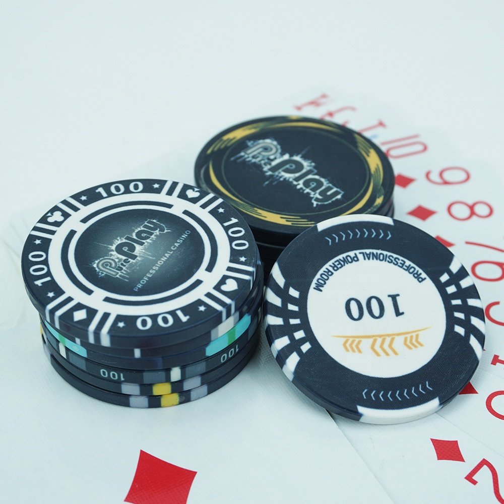 Wholesale 10g ceramic black poker chips ept diameter 39 43 45 46 48.5 50 52 55mm custom modern design for casino poker game