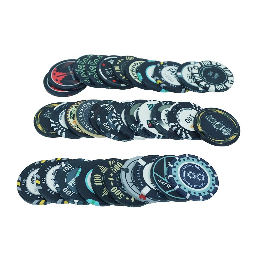 Wholesale 10g ceramic black poker chips ept diameter 39 43 45 46 48.5 50 52 55mm custom modern design for casino poker game
