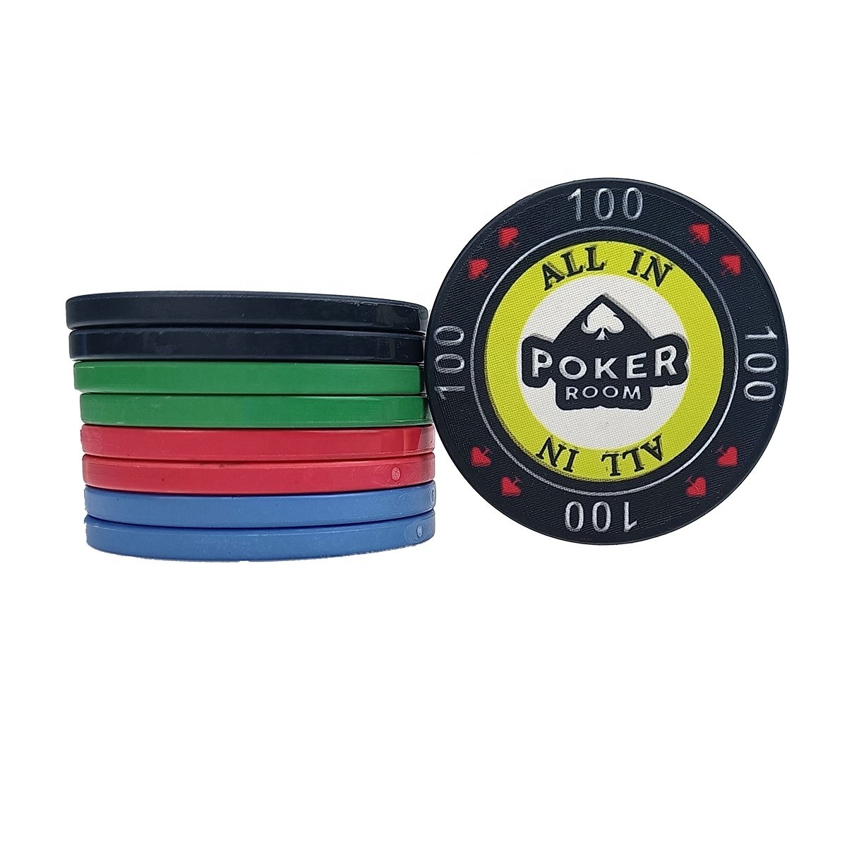 Factory custom 39mm ceramic poker chips casino rfid high quality 10g 43 45 46 48.5 50mm diameter can made for poker room games