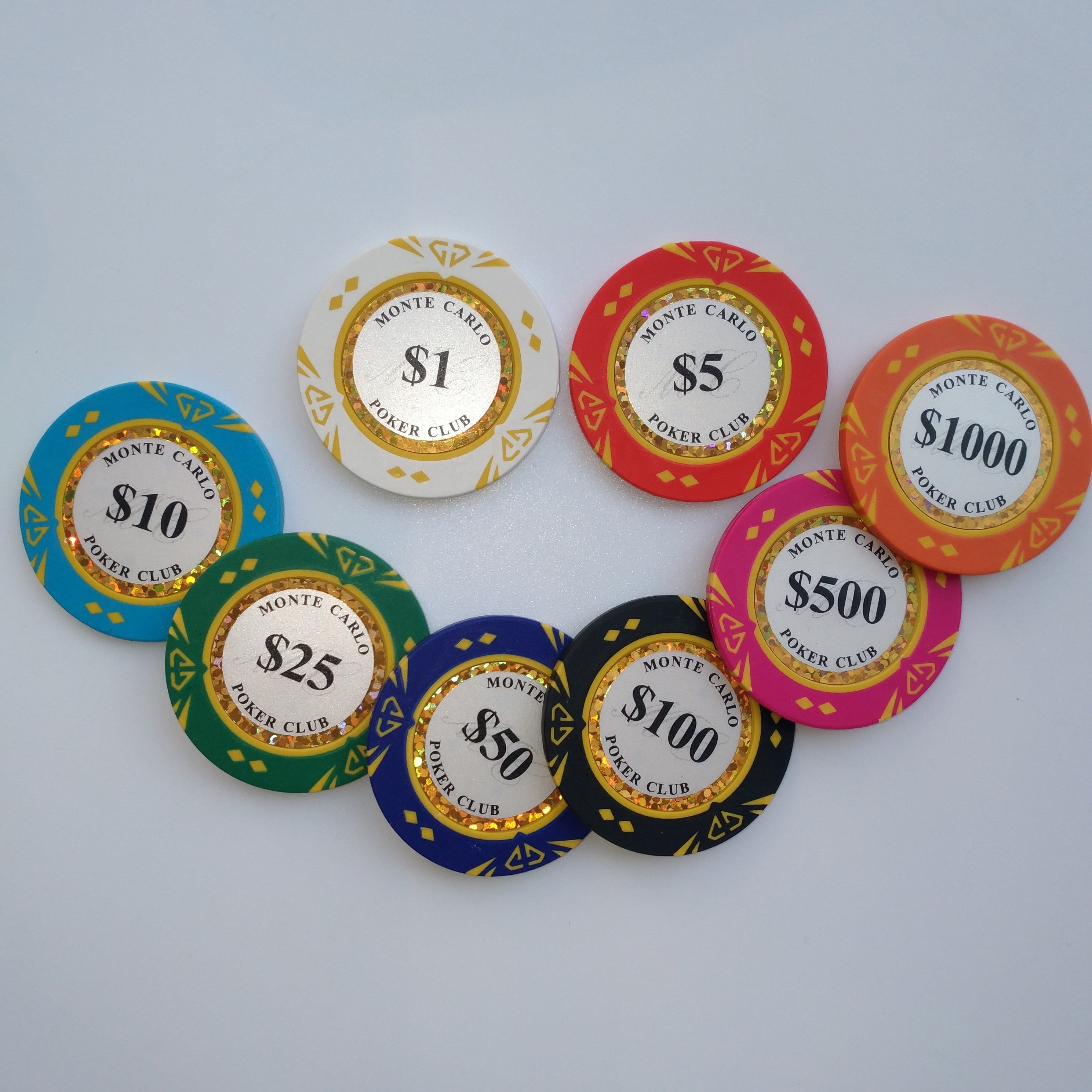 Monte Carlo stickers clay poker set 500