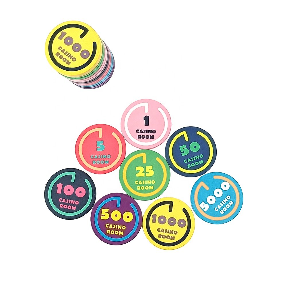 Casino room G design custom 39mm ceramic poker casino chips 10g custom wsop chips with bright color for games