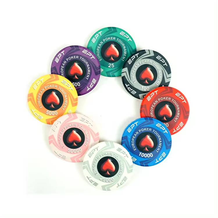 Hot Sale Custom Professional Texas Poker Chip EPT Ceramic Poker Chips For Chess Games