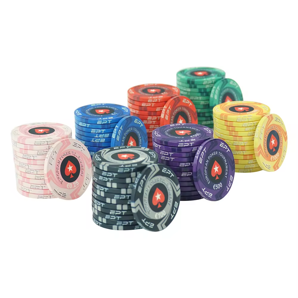 Hot Sale Custom Professional Texas Poker Chip EPT Ceramic Poker Chips For Chess Games