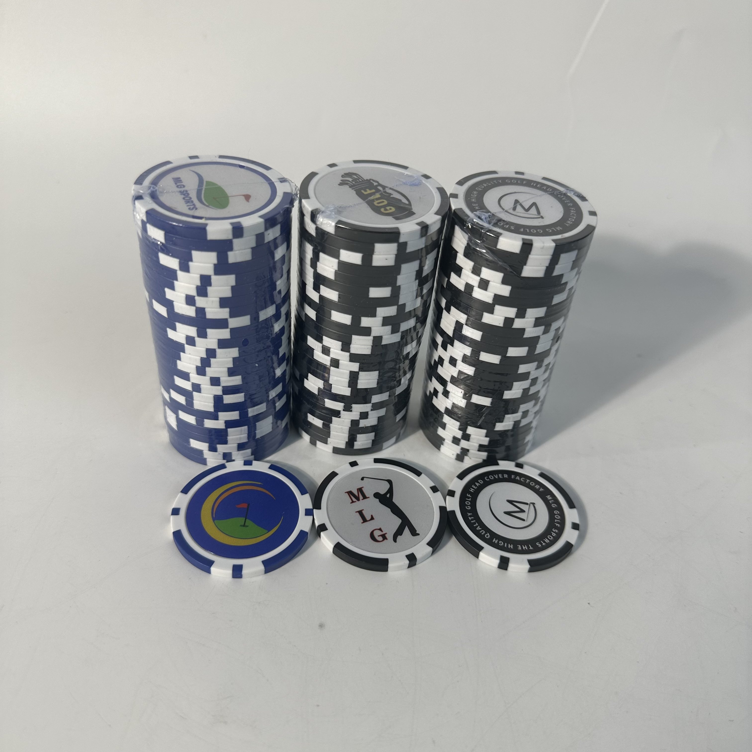 Customized Logo on Both Side 40mm Dia Poker chip Golf Ball Marker