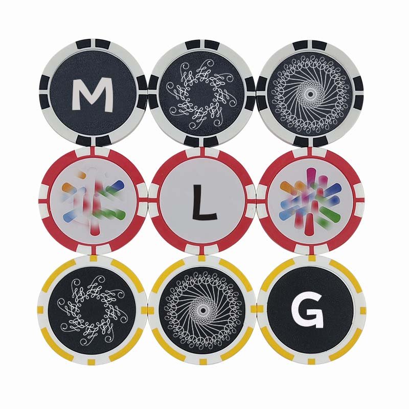 Customized Logo on Both Side 40mm Dia Poker chip Golf Ball Marker