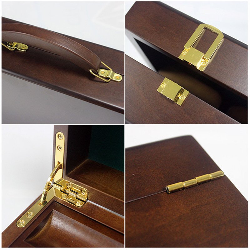 High Quality Custom Wooden Box Poker Chips Playing Card Poker Chips Set Case Box