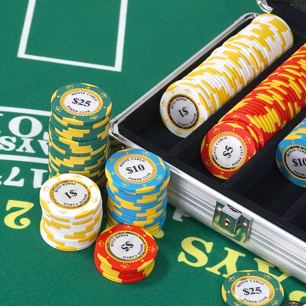 Custom 300 500 1000pc Clay poker Chip Set Silver Aluminum Case Includes Dice Playing Cards and other casino accessories chip set