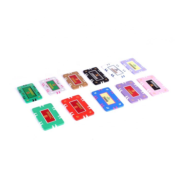 Wholesales Rectangular Casino UV Poker Chips Jetons