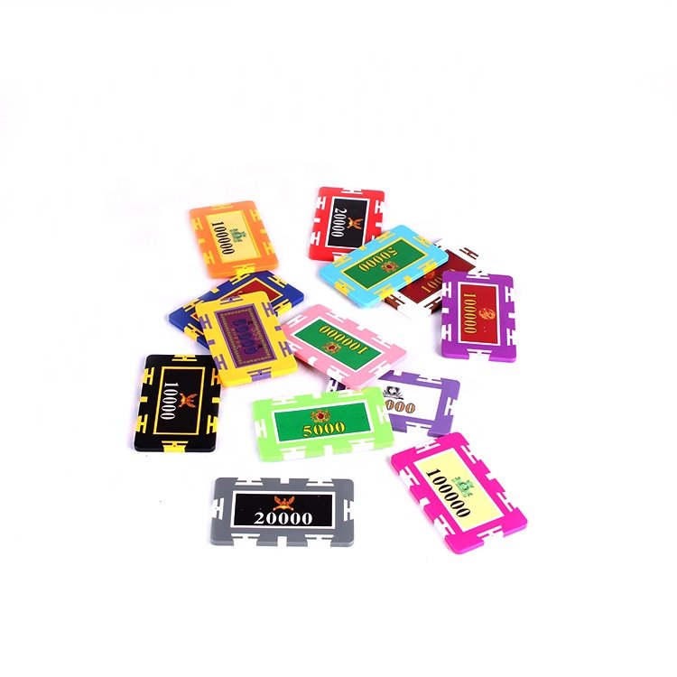 Wholesales Rectangular Casino UV Poker Chips Jetons