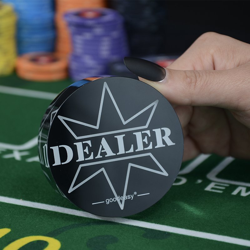Acrylic Pressing Poker Button Dealer All In Black and Double-Sided Casino Accessories Poker Cards Guard Factory Supply 1PCS