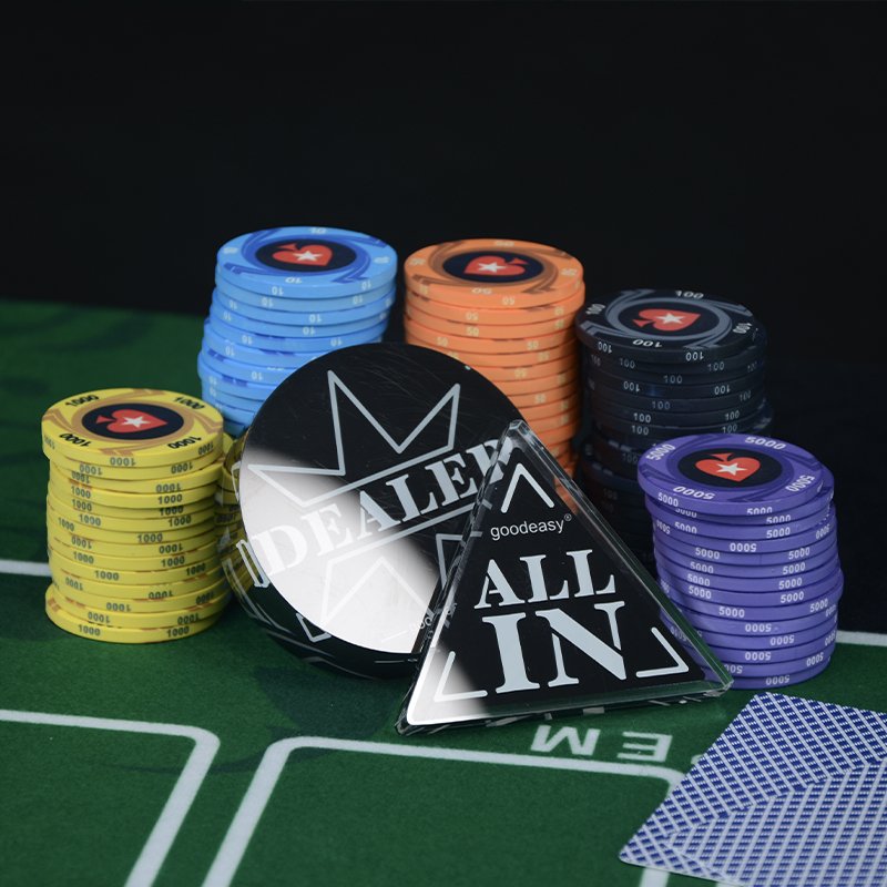 Acrylic Pressing Poker Button Dealer All In Black and Double-Sided Casino Accessories Poker Cards Guard Factory Supply 1PCS