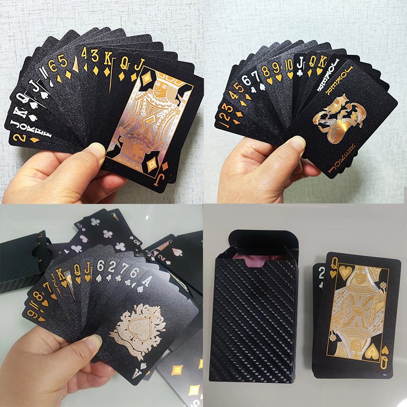 plastic waterproof pvc poker black blue playing cards ktv party gift deck durable pokers gold red silver custom logo poker card