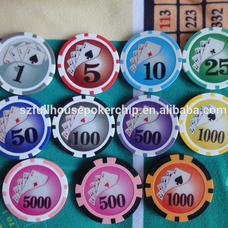 poker chip with royal flush type