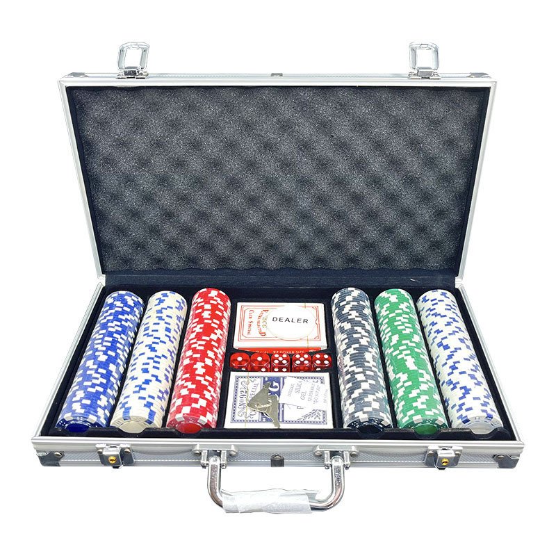 300 Pieces Poker Chips Abs+Iron Sheet Poker Chips Set 39*3mm 11.5g Baccarat Texas Hold'Em Game