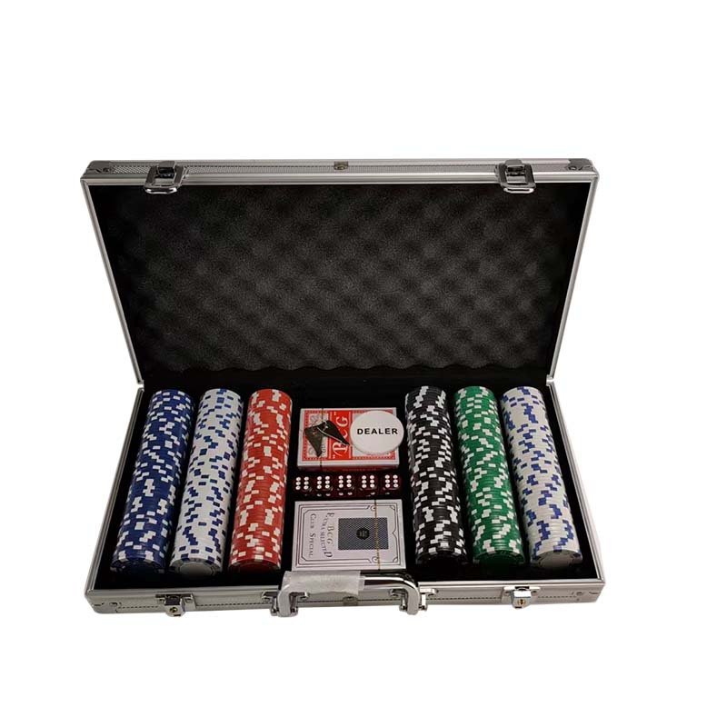 300 Pieces Poker Chips Abs+Iron Sheet Poker Chips Set 39*3mm 11.5g Baccarat Texas Hold'Em Game