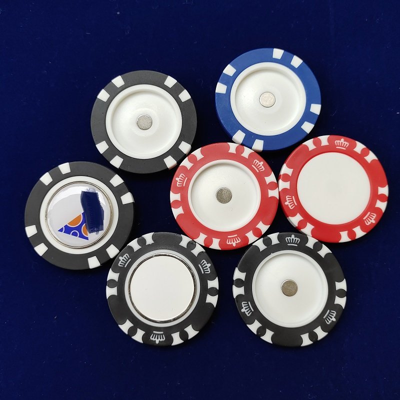 Custom OEM personalized Removable Golf Ball Marker with Magnetic Poker Chip Printed with Your Text