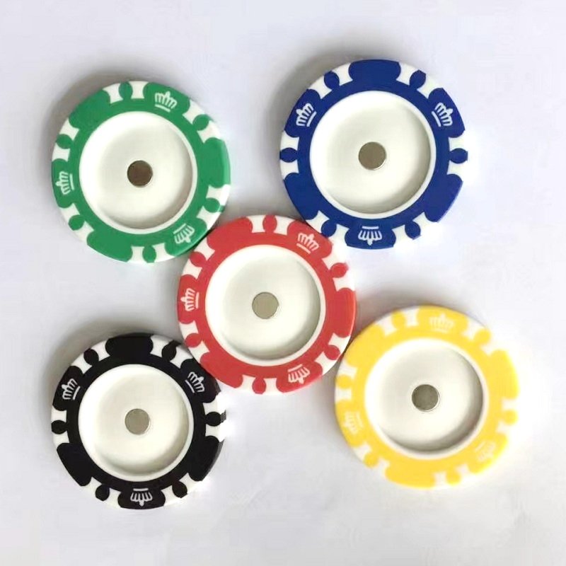 Custom OEM personalized Removable Golf Ball Marker with Magnetic Poker Chip Printed with Your Text