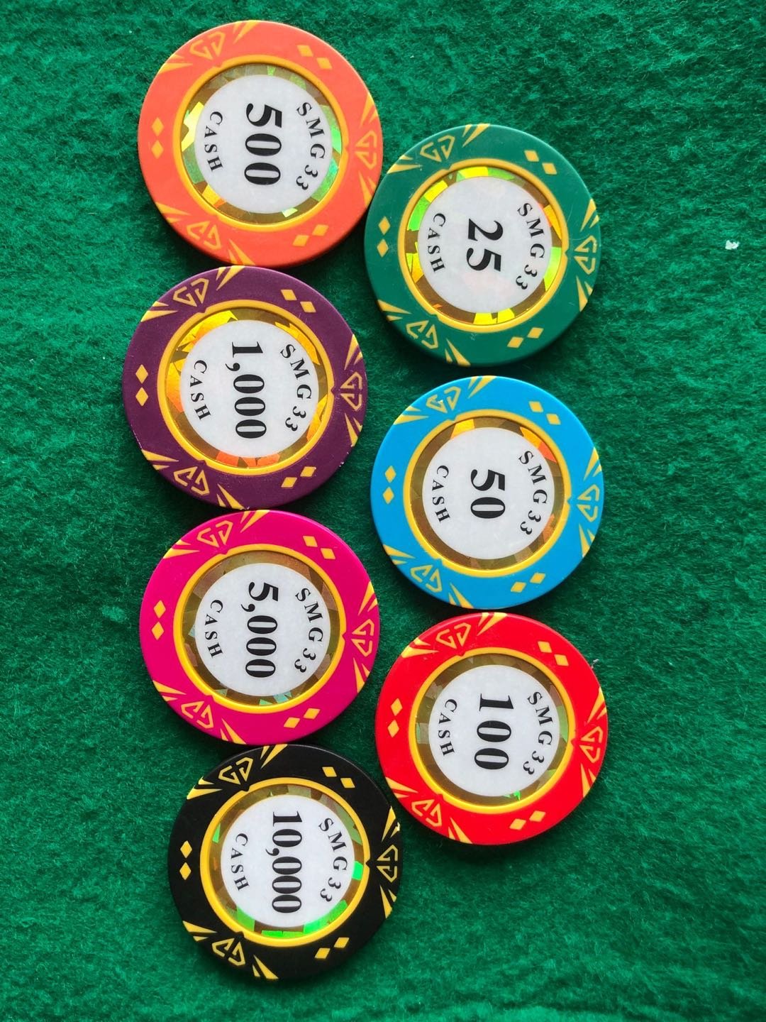 High quality custom printed clay poker chips with stickers casino chips