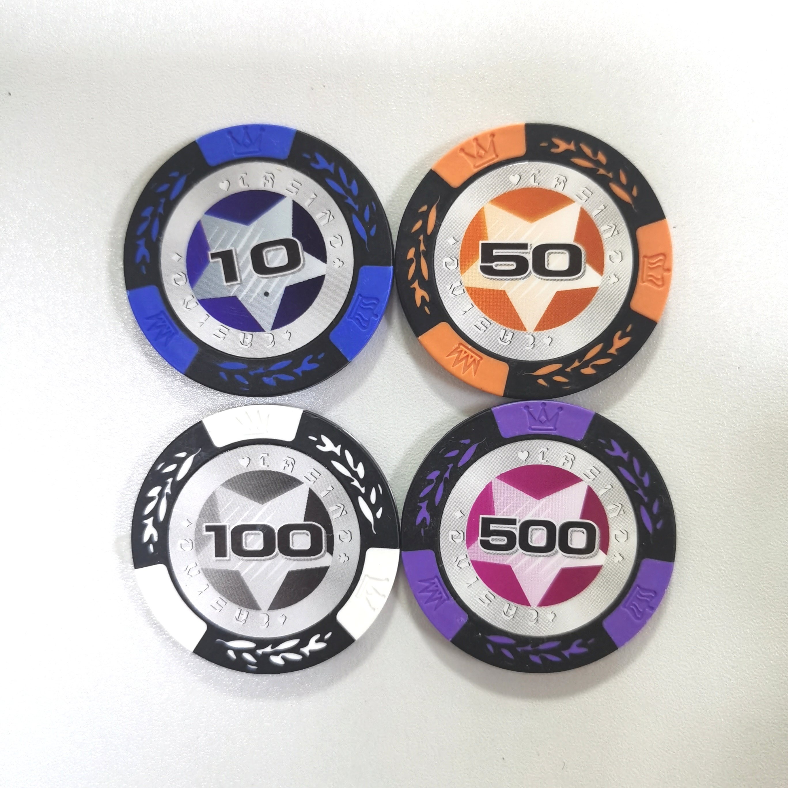 High quality custom printed clay poker chips with stickers casino chips