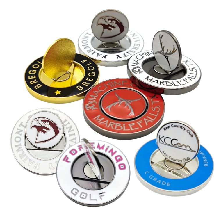 Promotional Custom Logo Tournament Golf Club Ball marker Removable ball coin with Magnetic